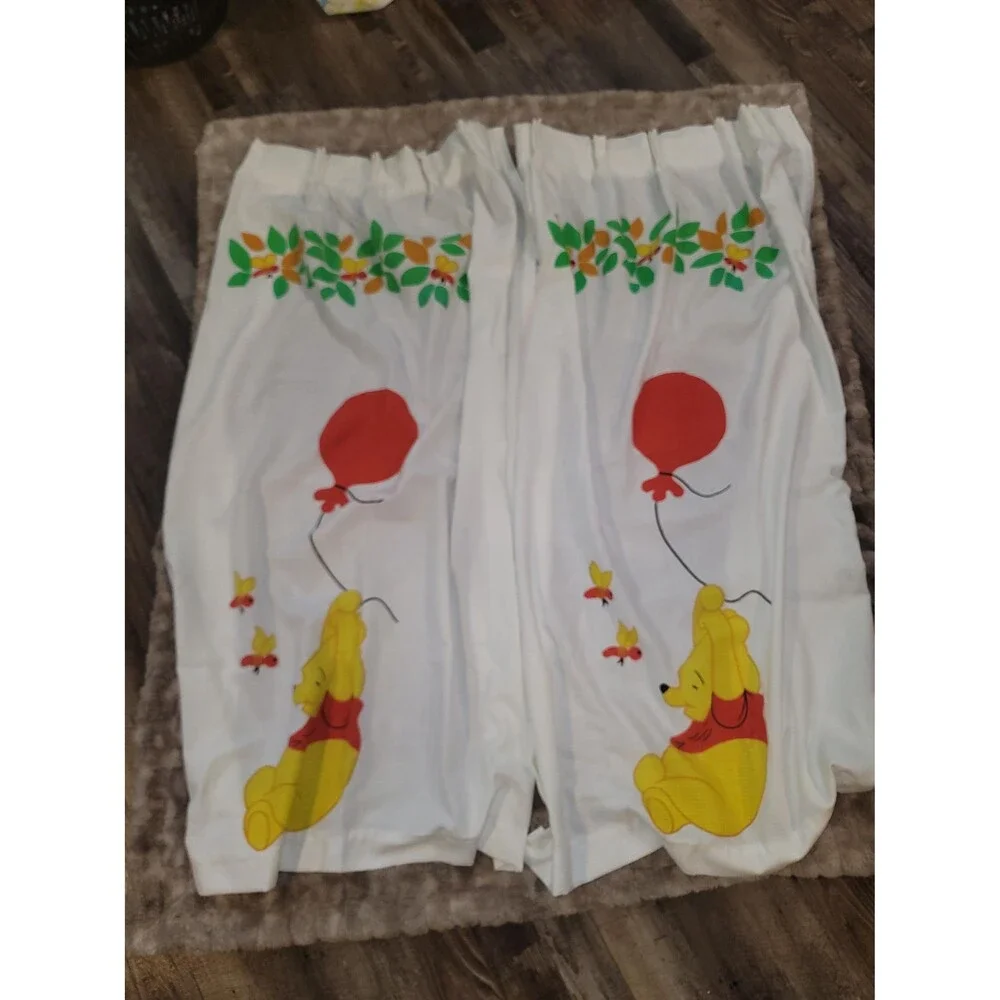 Vintage Pair Of Winnie The Pooh Drapes for Kids Room Or Nursery